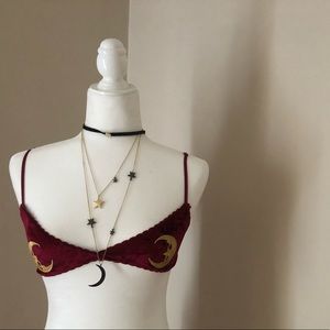 🌙 Crushed Velvet Crescent Moon Bralette 🌙